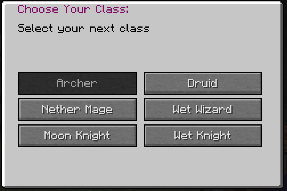 class swap menu
