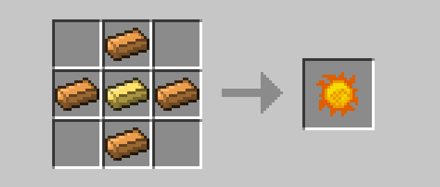 recipe for sun icon, with basemetals